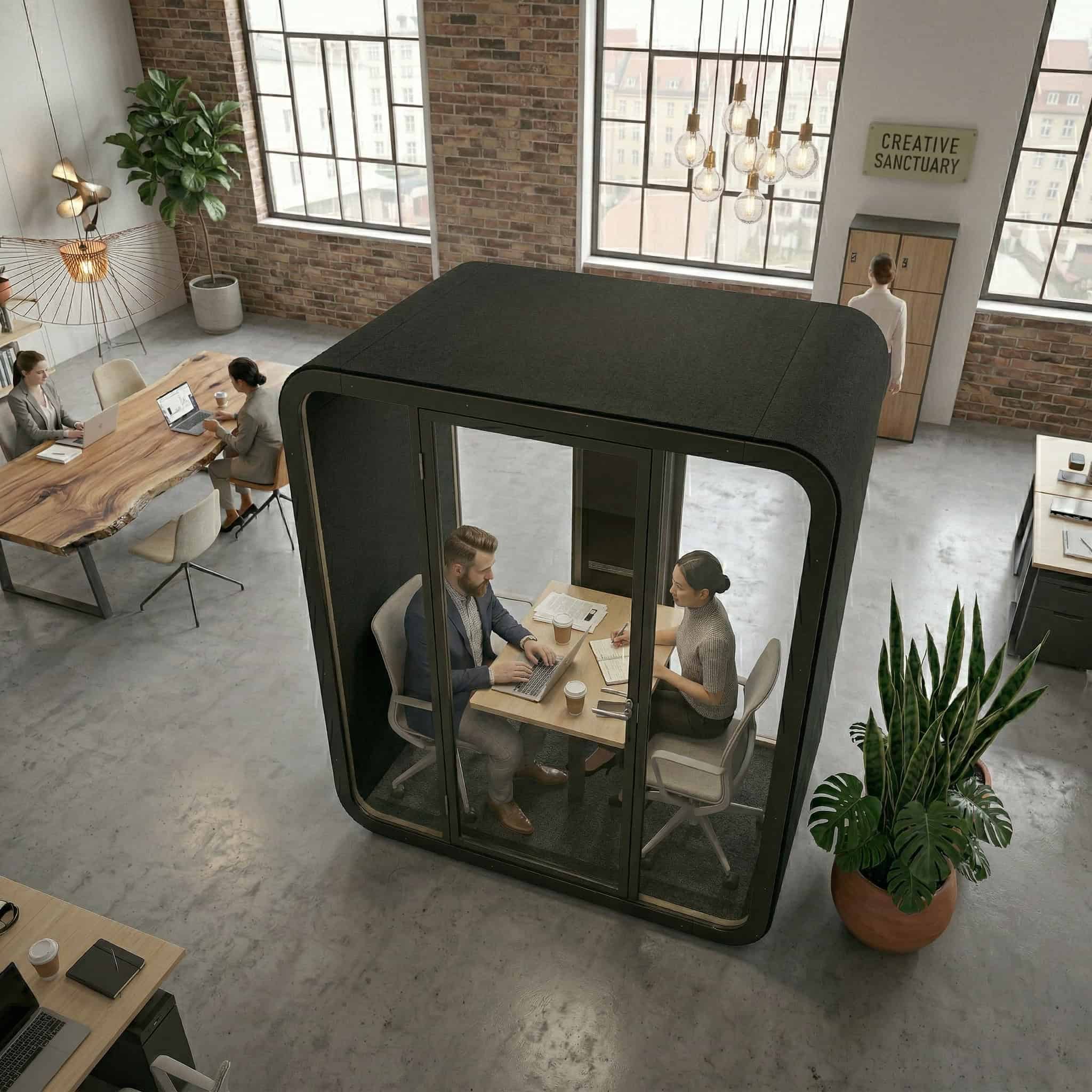 Neso L ofis kapsülü ofis ortamında yerleşim